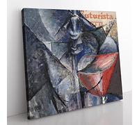 Still Life Glass And Siphon by Umberto boccioni Classic Painting Canvas Wall Art Print Ready to Hang, Framed Picture for Living Room Bedroom Home Office Décor, 50x50 cm (20x20 Inch)