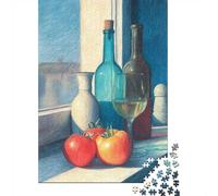 Still Life In Blue White And Red 1000-Piece Jigsaw Puzzle for Adults, 70x50cm/1000pcs; Low-dust White Cardboard Pieces; for Quiet Focus at Your Own Pace