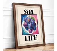Still Life in Jewels Modern Framed Wall Art Print A2 (59.4×42cm) Walnut, Wall Decor for Living Room, Bedroom, Office & Home, Ready to Hang, Art Gift