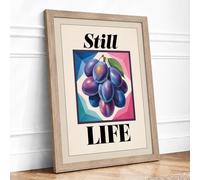 Still Life in Jewels Modern Framed Wall Art Print A3 (42×29.7cm) Oak, Wall Decor for Living Room, Bedroom, Office & Home, Ready to Hang, Art Gift