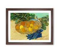 Still Life Of Oranges And Lemons By Vincent Van Gogh Classic Painting Framed Print | A3 Walnut Framed Wall Art | Ready to Hang | Classic Historical Picture | Living Room Bedroom Lounge Office