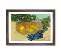 Still Life of Oranges and Lemons by Vincent Van Gogh Framed Print | A2 Walnut Framed Wall Art | Ready to Hang | Modern Historical Picture | Living Room Bedroom Lounge Office