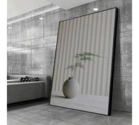 Still Life Painting Botanical Vase Canvas Art Pictures: Minimalist Zen Nature Print Posters for Living Room, Home Wall Decor(50x70cm/Frameless)
