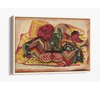 Still life Self-portrait, circa 1935, England, by Frances Hodgkins Canvas Floater Frame Print Picture Art - Light Oak Frame 30 inch wide x 20 inch high
