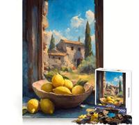 Still Life Tuscan Lemons by The Window 1000 Piece Jigsaw Puzzles for Adults Mind Exercise Toy Casual Fun Precision Cut Artistic Gift 38x26cm