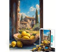 Still Life Tuscan Lemons by The Window 1000 Piece Jigsaw Puzzles for Adults Mind Exercise Toy Casual Fun Precision Cut Artistic Gift 38x26cm