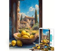 Still Life Tuscan Lemons by The Window 1000 Pieces Jigsaw Puzzles for Teenagers Boost Memory Stress Release Premium Cut Cherished Gift 50x75cm