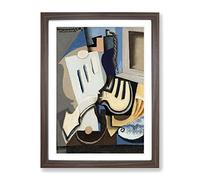 Still Life Vol.4 By Roger De La Fresnaye Classic Painting Framed Wall Art Print, Ready to Hang Picture for Living Room Bedroom Home Office Décor, Walnut A4 (34 x 25 cm)