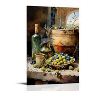 Still Life Watercolor Painting (2) Canvas Wall Art Posters: Aesthetic Prints for Bedroom, Dorm Room Decor 16x24inch(40x60cm)