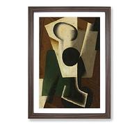 Still Life with A Glass by Juan Gris Framed Print | A2 Walnut Framed Wall Art | Ready to Hang | Modern Nature Picture | Living Room Bedroom Lounge Office
