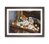 Still Life With Apples And Oranges By Paul Cezanne Classic Painting Framed Print | A4 Walnut Framed Wall Art | Ready to Hang | Classic Historical Picture | Living Room Bedroom Lounge Office