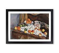 Still Life with Apples and Oranges by Paul Cezanne Framed Print | A2 Black Framed Wall Art | Ready to Hang | Modern Historical Picture | Living Room Bedroom Lounge Office