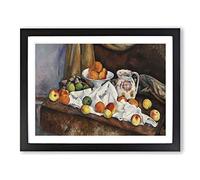 Still Life With Apples And Oranges By Paul Cezanne Framed Print Black A2