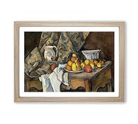 Still Life with Apples and Peaches by Paul Cezanne Framed Print | A2 Oak Framed Wall Art | Ready to Hang | Modern Historical Picture | Living Room Bedroom Lounge Office