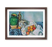 Still Life With Apples Vol.1 By Paul Cezanne Classic Painting Framed Wall Art Print, Ready to Hang Picture for Living Room Bedroom Home Office Décor, Walnut A2 (64 x 46 cm)