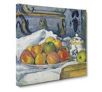 Still Life With Apples Vol.4 by Paul Cezanne Canvas Print | Gallery Wrapped 30mm Frame Wall Art | 14x14 inches | Ready to Hang | Impressionist Still Life Picture | Living Room Bedroom Lounge Office