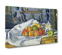 Still Life With Apples Vol.4 By Paul Cezanne Canvas Print | Gallery Wrapped 30mm Frame Wall Art | 20x14 inches | Ready to Hang | Impressionist Still Life Picture | Living Room Bedroom Lounge Office