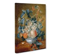Still Life With Flowers And Fruit Vol.3 By Jan Van Huysum Canvas Print | Gallery Wrapped 30mm Frame Wall Art | 30x20 inches | Ready to Hang | Classic Floral Picture | Living Room Bedroom Lounge Office