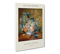 Still Life With Flowers And Fruit Vol.3 By Jan Van Huysum Canvas Print | Gallery Wrapped 30mm Frame Wall Art | 20x14 inches | Ready to Hang | Classic Floral Picture | Living Room Bedroom Lounge Office