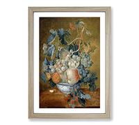 Still Life with Flowers and Fruit Vol.3 by Jan Van Huysum Framed Print | A2 Oak Framed Wall Art | Ready to Hang | Modern Floral Picture | Living Room Bedroom Lounge Office