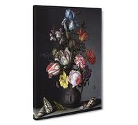 Still Life With Flowers And Shells Vol.1 By Balthasar Van Der Ast Canvas Print | Gallery Wrapped 30mm Frame Wall Art | 30x20 inches | Ready to Hang | Classic Animals Picture | Living Room Lounge