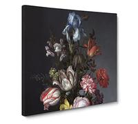Still Life With Flowers And Shells Vol.1 by Balthasar van der Ast Canvas Print | Gallery Wrapped 30mm Frame Wall Art | 14x14 inches | Ready to Hang | Classic Animals Picture | Living Room Lounge