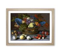 Still Life With Flowers By Balthasar Van Der Ast Classic Painting Framed Wall Art Print, Ready to Hang Picture for Living Room Bedroom Home Office Décor, Oak A3 (46 x 34 cm)