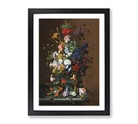 Still Life With Flowers By Severin Roesen Classic Painting Framed Print | A3 Black Framed Wall Art | Ready to Hang | Classic Floral Picture | Living Room Bedroom Lounge Office