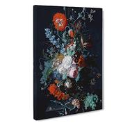 Still Life With Flowers Vol.1 By Jan Van Huysum Canvas Print | Gallery Wrapped 30mm Frame Wall Art | 30x20 inches | Ready to Hang | Classic Floral Picture | Living Room Bedroom Lounge Office