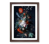 Still Life with Flowers Vol.1 by Jan Van Huysum Framed Print | A2 Walnut Framed Wall Art | Ready to Hang | Modern Floral Picture | Living Room Bedroom Lounge Office