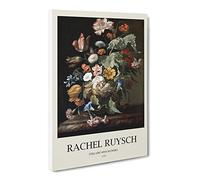 Still Life With Flowers Vol.1 By Rachel Ruysch Canvas Print | Gallery Wrapped 30mm Frame Wall Art | 30x20 inches | Ready to Hang | Classic Floral Picture | Living Room Bedroom Lounge Office