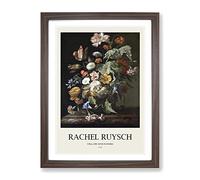 Still Life With Flowers Vol.1 By Rachel Ruysch Exhibition Museum Painting Framed Print | A3 Walnut Framed Wall Art | Ready to Hang | Modern Floral Picture | Living Room Bedroom Lounge Office