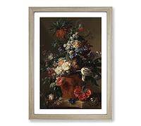 Still Life with Flowers Vol.11 by Jan Van Huysum Framed Print | A2 Oak Framed Wall Art | Ready to Hang | Modern Floral Picture | Living Room Bedroom Lounge Office