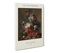 Still Life With Flowers Vol.13 By Jan Van Huysum Canvas Print | Gallery Wrapped 30mm Frame Wall Art | 24x16 inches | Ready to Hang | Classic Floral Picture | Living Room Bedroom Lounge Office