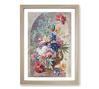 Still Life with Flowers Vol.2 by Jan Van Huysum Framed Print | A2 Oak Framed Wall Art | Ready to Hang | Modern Floral Picture | Living Room Bedroom Lounge Office