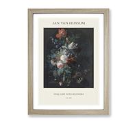 Still Life With Flowers Vol.4 By Jan Van Huysum Exhibition Museum Painting Framed Print | A2 Oak Framed Wall Art | Ready to Hang | Modern Floral Picture | Living Room Bedroom Lounge Office