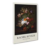 Still Life With Flowers Vol.4 By Rachel Ruysch Canvas Print | Gallery Wrapped 30mm Frame Wall Art | 24x16 inches | Ready to Hang | Classic Floral Picture | Living Room Bedroom Lounge Office