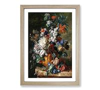 Still Life with Flowers Vol.4 by Willem Van Aelst Framed Print | A2 Oak Framed Wall Art | Ready to Hang | Modern Floral Picture | Living Room Bedroom Lounge Office