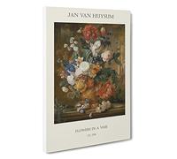Still Life with Flowers Vol.5 Jan Van Huysum Canvas Print | Gallery Wrapped 30mm Frame Wall Art | 30x20 inches | Ready to Hang | Contemporary Floral Picture | Living Room Bedroom Lounge Office
