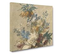 Still Life With Flowers Vol.6 by Jan van Huysum Canvas Print | Gallery Wrapped 30mm Frame Wall Art | 20x20 inches | Ready to Hang | Classic Floral Picture | Living Room Bedroom Lounge Office