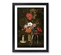 Still Life with Flowers Vol.6 by Maria Van Oosterwijk Framed Print | A2 Black Framed Wall Art | Ready to Hang | Modern Floral Picture | Living Room Bedroom Lounge Office