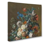 Still Life With Flowers Vol.7 by Jan van Huysum Canvas Print | Gallery Wrapped 30mm Frame Wall Art | 20x20 inches | Ready to Hang | Classic Floral Picture | Living Room Bedroom Lounge Office