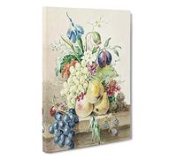 Still Life with Fruit & Flowers by Jean Bernard Canvas Print | Gallery Wrapped 30mm Frame Wall Art | 30x20 inches | Ready to Hang | Modern Floral Picture | Living Room Bedroom Lounge Office