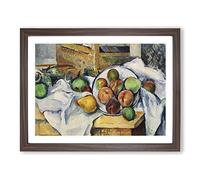 Still Life With Fruit Vol.1 By Paul Cezanne Classic Painting Framed Wall Art Print, Ready to Hang Picture for Living Room Bedroom Home Office Décor, Walnut A4 (34 x 25 cm)