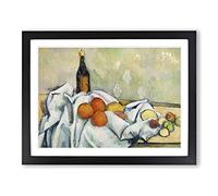 Still Life With Fruit Vol.2 By Paul Cezanne Classic Painting Framed Print | A4 Black Framed Wall Art | Ready to Hang | Classic Food Picture | Living Room Bedroom Lounge Office