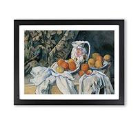 Still Life With Fruit Vol.3 By Paul Cezanne Classic Painting Framed Wall Art Print, Ready to Hang Picture for Living Room Bedroom Home Office Décor, Black A3 (46 x 34 cm)