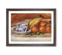 Still Life With Fruits Vol.2 By Pierre Auguste Renoir Classic Painting Framed Print | A4 Walnut Framed Wall Art | Ready to Hang | Classic Food Picture | Living Room Bedroom Lounge Office