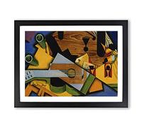 Still Life With Guitar By Juan Gris Classic Painting Framed Print | A3 Black Framed Wall Art | Ready to Hang | Classic Music Picture | Living Room Bedroom Lounge Office