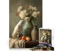Still Life With Parrot And Flowers Hard Jigsaw Puzzle for Adults 1000 Pieces Smart Toy Casual Fun Accurate Cut Artistic Gift 50x75cm
