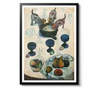 Still Life with Three Puppies by Paul Gauguin, Impressionist Dog and Fruit Kitchen Decor, Vintage Portrait Print, Poster Gift Idea, Archival Matte, A3 (Framed) - 42x29.7cm
